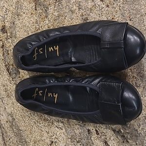 Frech Sole New York Black Leather Flats Size 7